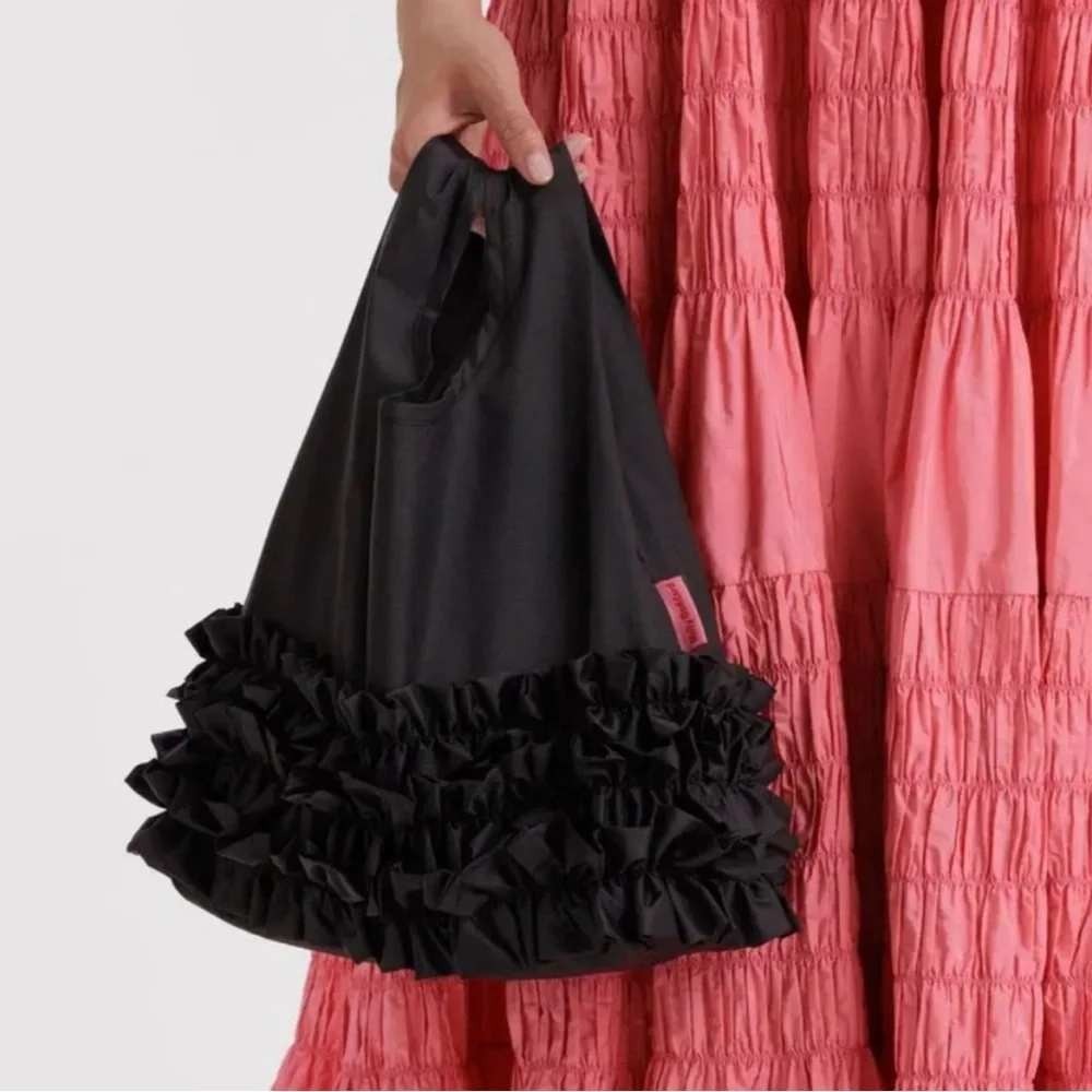 NWOT BAGGU x Molly Goddard Ruffle Baby Mini Ruffle Tote Black